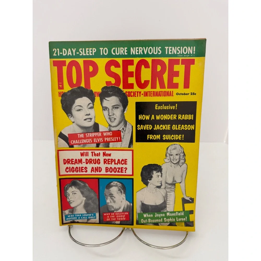 Vintage Top Secret Magazine Oct 1957 Elvis Presley Jayne Mansfield Sophia Loren